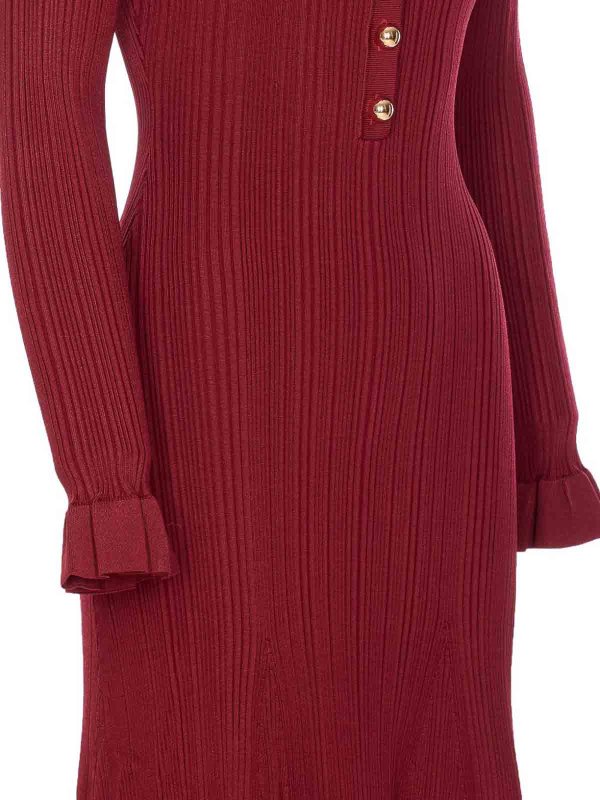 The Best Shops Self Portrait: knee length dresses - Ribbed Midi Dress