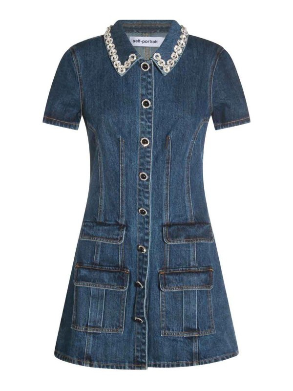 Self Portrait: Vestidos cortos - Vestido Corto - Azul