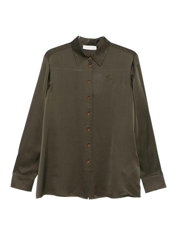 ZIMMERMANN: shirts - Moss Green Silk Shirt
