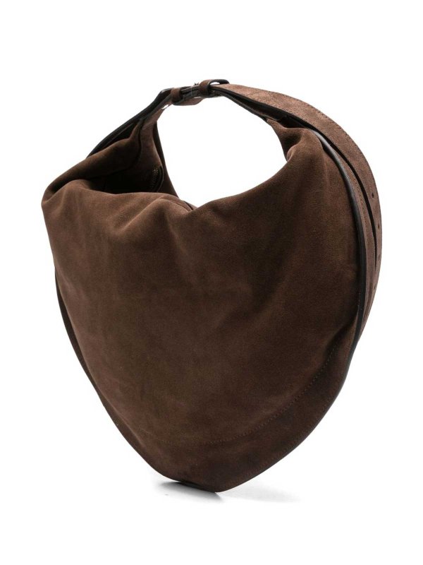 Brown Suede Calfskin  Bag shop online: FEDERICO CINA