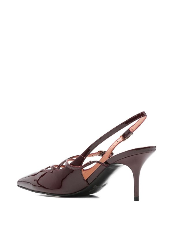 LOVE MOSCHINO: court shoes online - Burgundy Calfskin Slingbacks