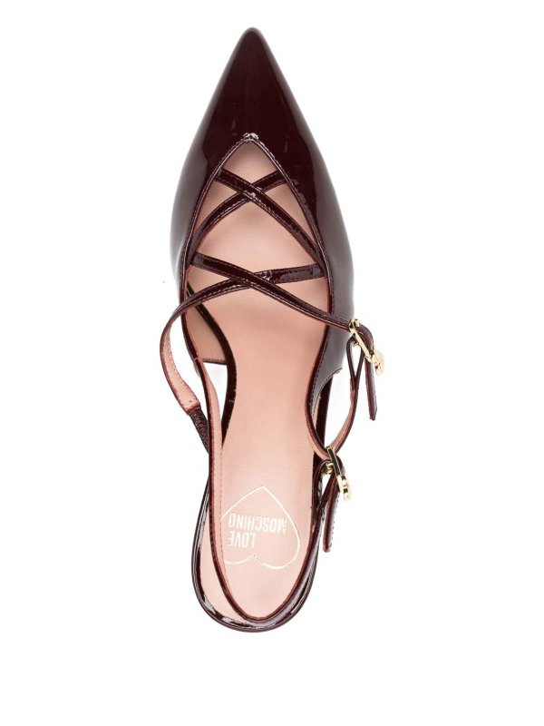 The Best Shops LOVE MOSCHINO: court shoes - Burgundy Calfskin Slingbacks