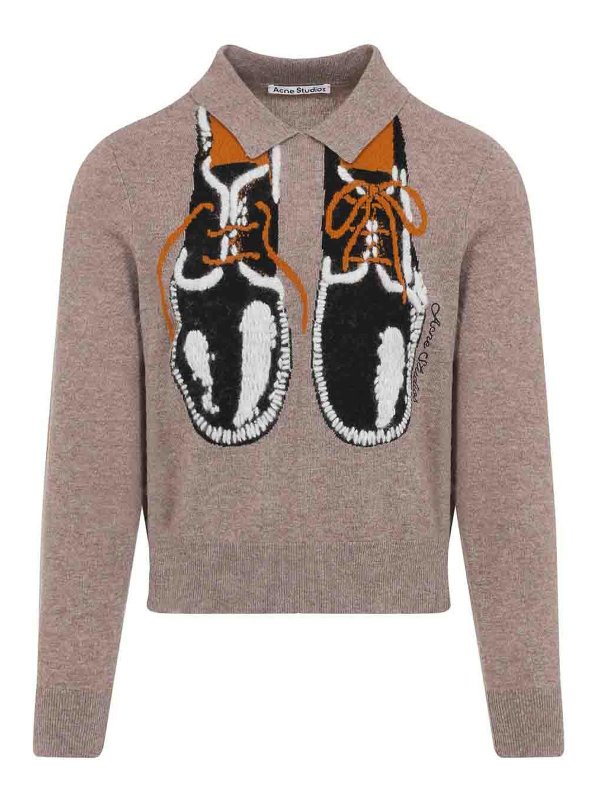 Acne Studios: クルーネック - クルーネック - ベージュ