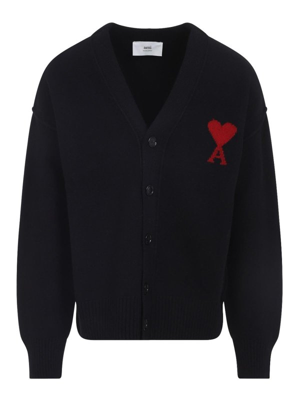 AMI PARIS: Cardigans - Cardigan - Noir