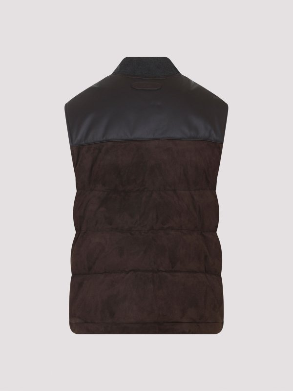 BRIONI: Vestes-rembourrees online - Blouson Rembourré - Marron Foncé