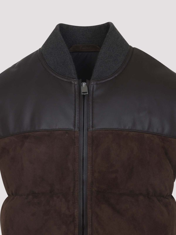 The Best Shops BRIONI: Vestes-rembourrees - Blouson Rembourré - Marron Foncé