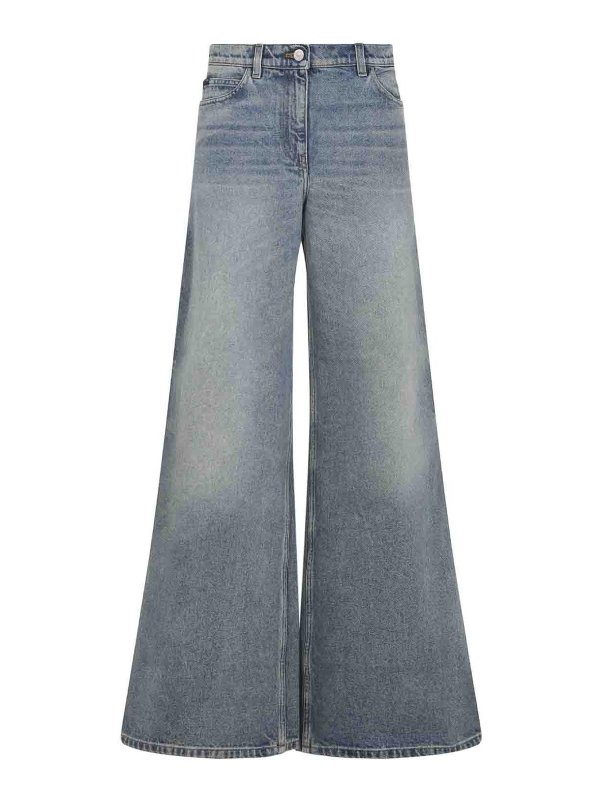 Courreges: jeans bootcut - Jeans a martello largo