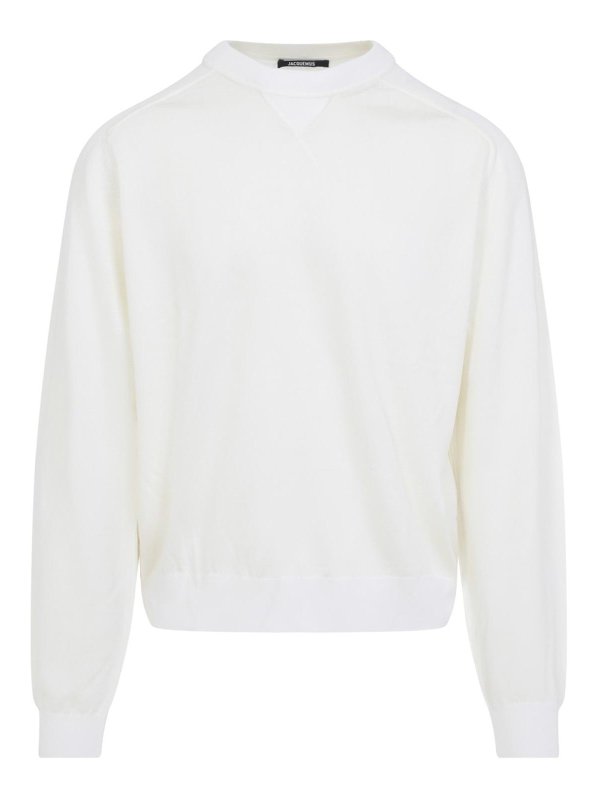 JACQUEMUS: Suéteres con cuello pico - Suéter Cuello Redondo - Crema