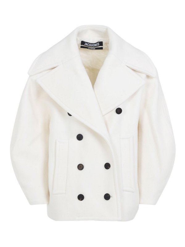 JACQUEMUS: Kurze Mäntel - Kurzer Mantel - Creme