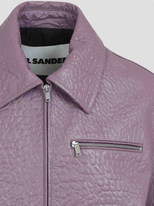 The Best Shops JIL SANDER: Chaquetas de cuero - Chaqueta De Cuero - Púrpura Claro