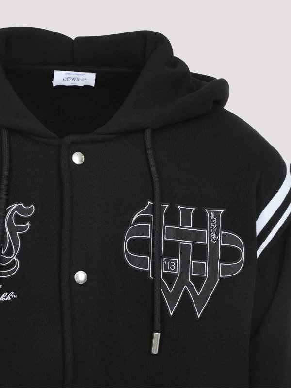 Off White Gothic Fleece Varsity Jacket shop online: OFF-WHITE