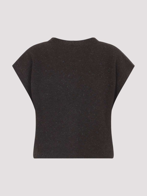 PESERICO: cardigans online - Lurex Sleeveless Cardigan