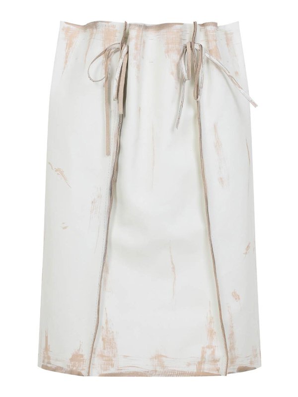 PRADA: Knee length skirts & Midi - Calf Leather Midi Skirt