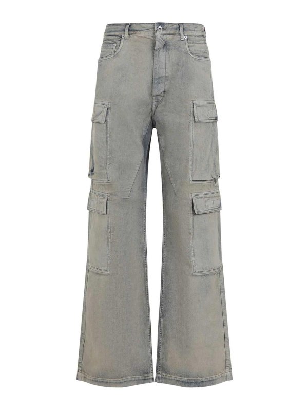 RICK OWENS: bootcut jeans - Drkshdw Double Cargo Jeans