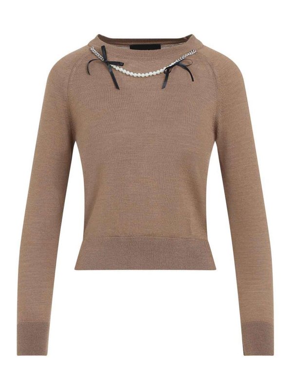 SIMONE ROCHA: Pull col rond - Pull Col Rond - Beige