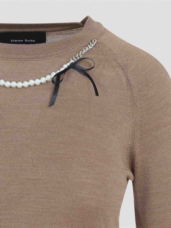 The Best Shops SIMONE ROCHA: Pull col rond - Pull Col Rond - Beige