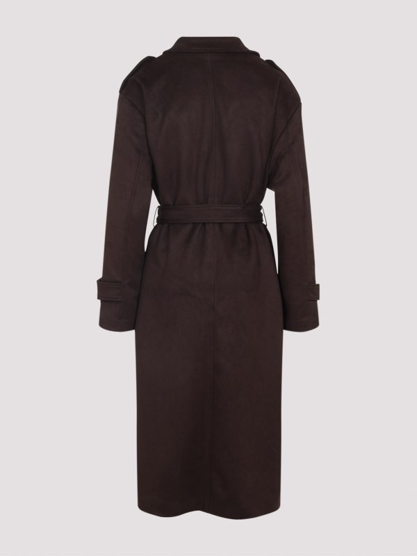 THE FRANKIE SHOP: trench coats online - Pembroke Faux Suede Trench