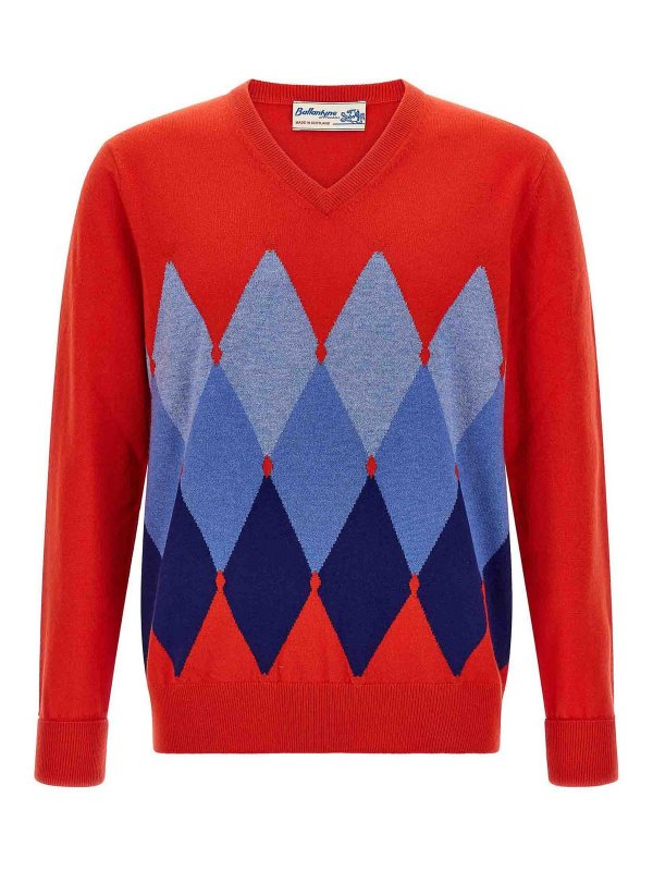 BALLANTYNE: cardigans - Argyle Pattern Sweater