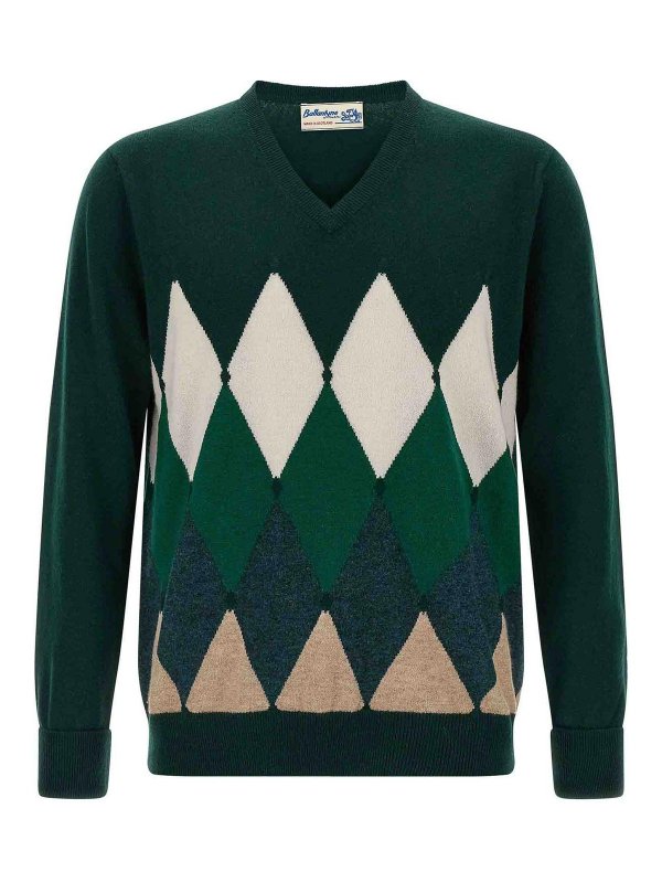 BALLANTYNE: cardigans - Argyle Pattern Sweater