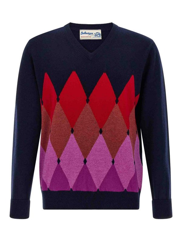 BALLANTYNE: cardigans - Argyle Pattern Sweater