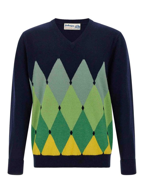 BALLANTYNE: cardigans - Argyle Pattern Sweater