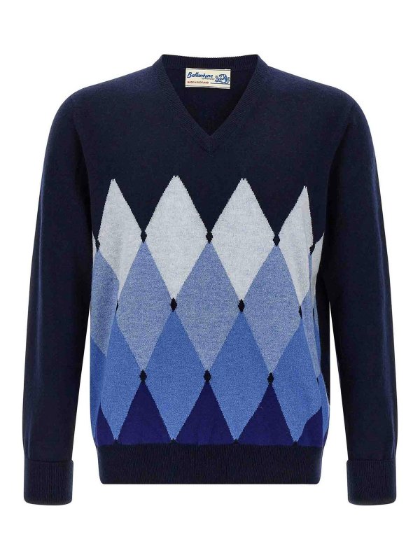 BALLANTYNE: cardigans - Argyle Pattern Sweater