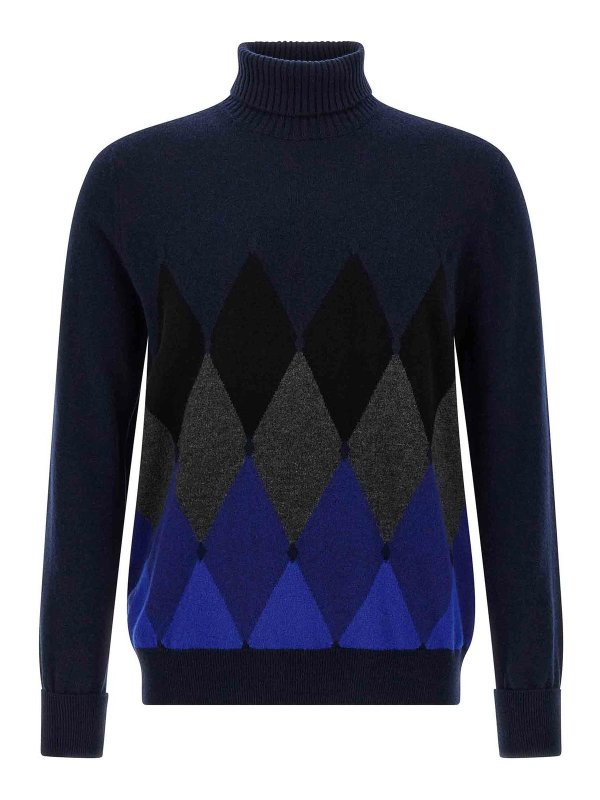 BALLANTYNE: cardigans - Argyle Turtleneck