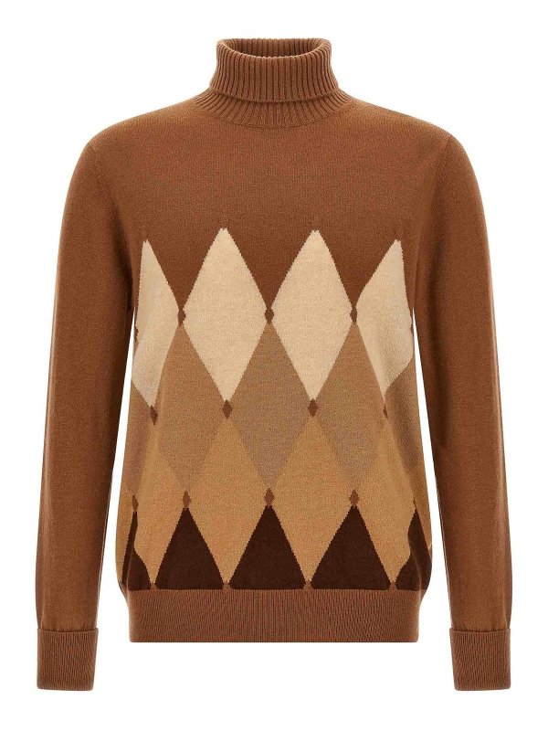 BALLANTYNE: cardigans - Argyle Turtleneck