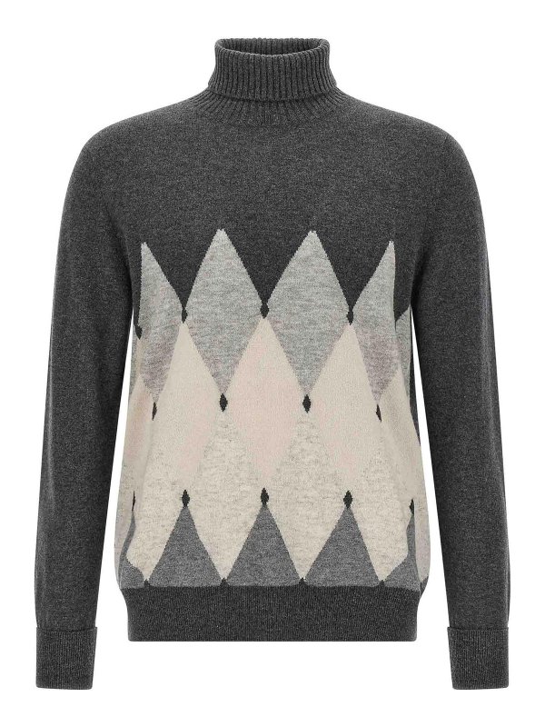 BALLANTYNE: cardigans - Argyle Turtleneck