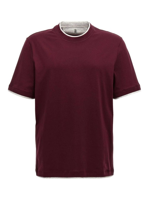 BRUNELLO CUCINELLI: t-shirts - Double Layer T-Shirt