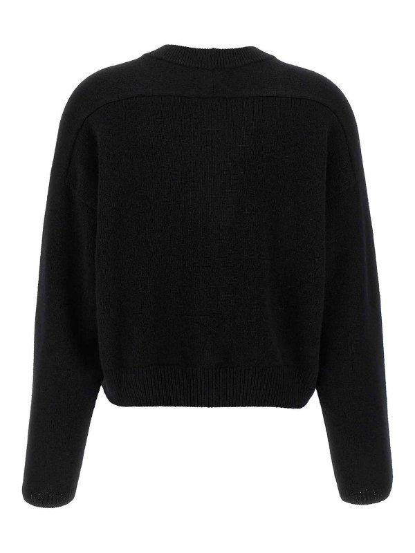 LOULOU STUDIO: Strickpullover mit Rundhalsausschnitt online - Rundhalspullover - Schwarz