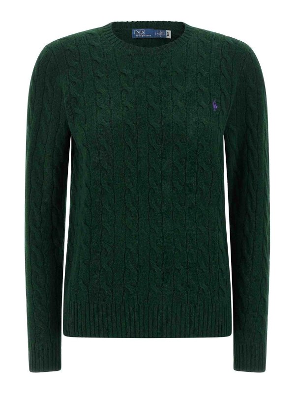 POLO RALPH LAUREN: Strickpullover mit Rundhalsausschnitt - Rundhalspullover - Grün