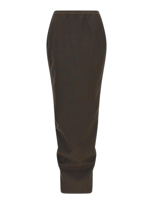 RICK OWENS: Knee length skirts & Midi - Soft Pillar Long Skirt