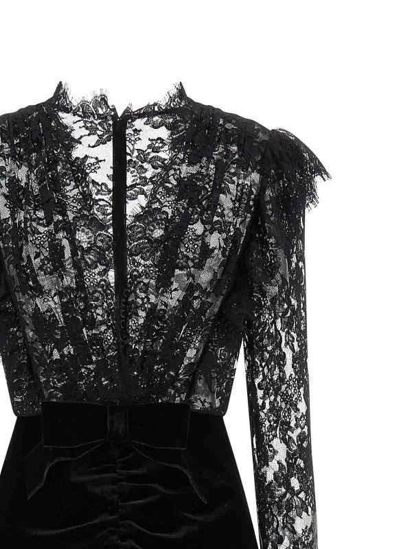 The Best Shops ALESSANDRA RICH: Knielange Kleider - Knielanges Kleid - Schwarz