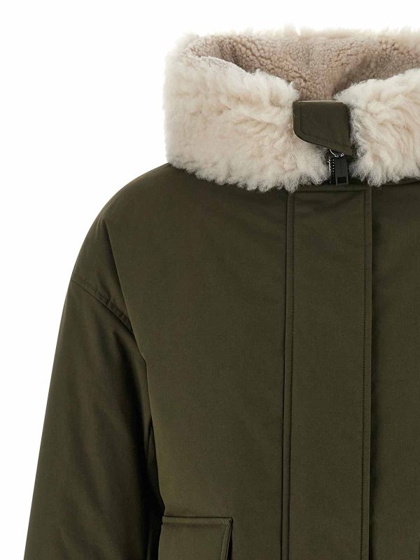 The Best Shops YVES SALOMON: parkas - Merino Shearling Hooded Parka