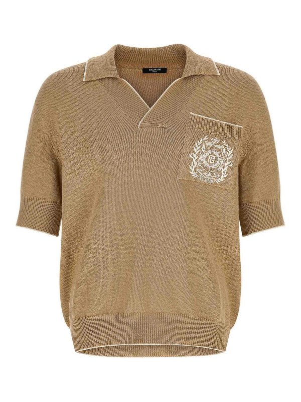 Balmain: Poloshirts - Poloshirt - Beige