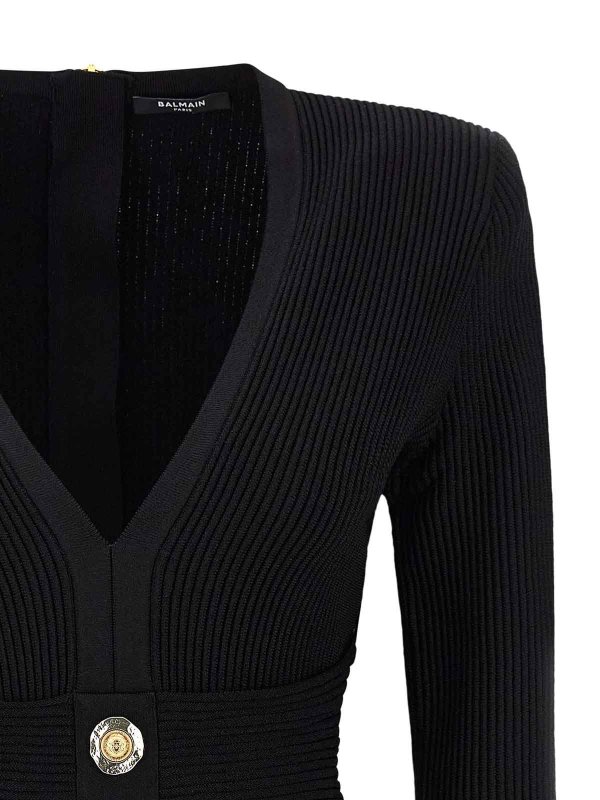 The Best Shops Balmain: Robe longueur genou - Robe Au Genou - Noir