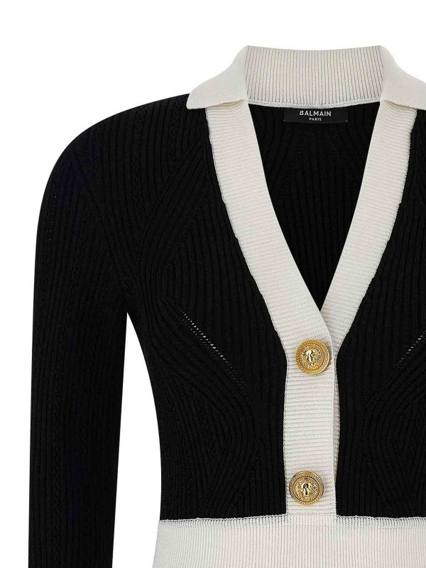 The Best Shops Balmain: Knielange Kleider - Knielanges Kleid - Weiß