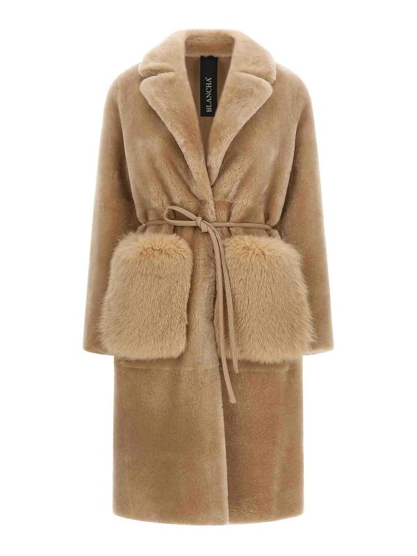 Blancha: Manteaux courts - Manteau Court - Beige