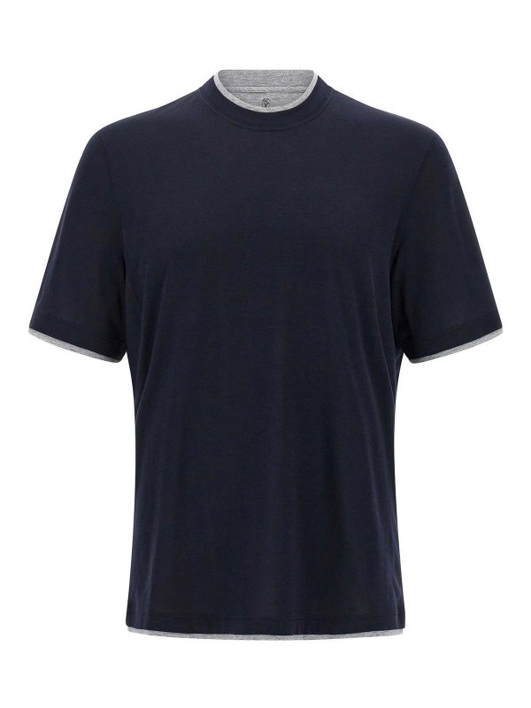 BRUNELLO CUCINELLI: Camisetas - Camiseta - Azul
