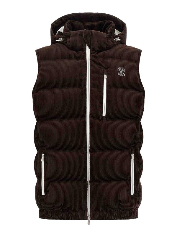 BRUNELLO CUCINELLI: Gilets tricot - Gilet - Marron