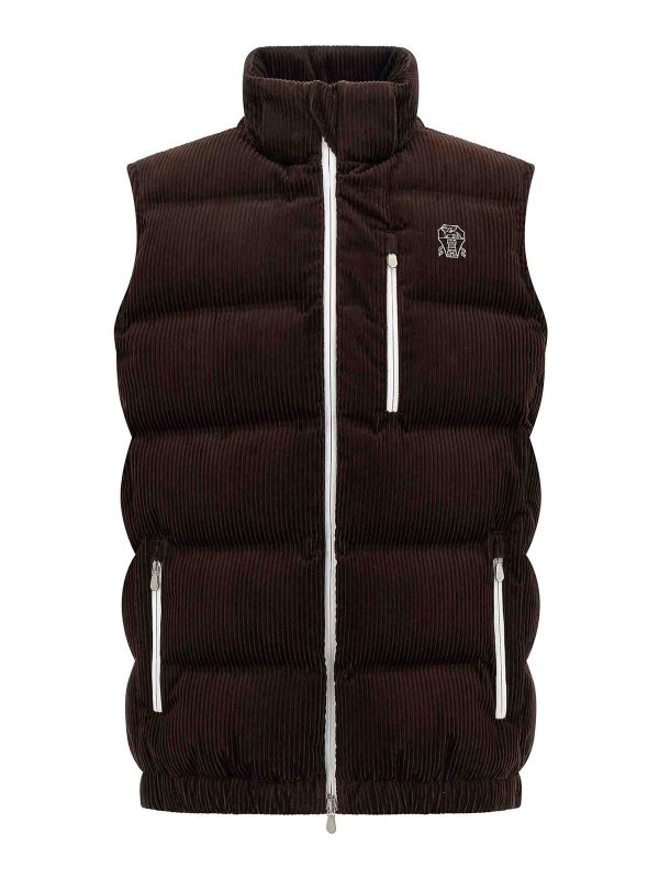 BRUNELLO CUCINELLI: Gilets tricot online - Gilet - Marron