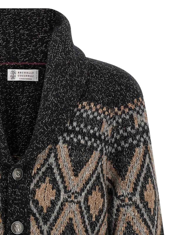 The Best Shops BRUNELLO CUCINELLI: cardigans - Geometric Jacquard Cardigan