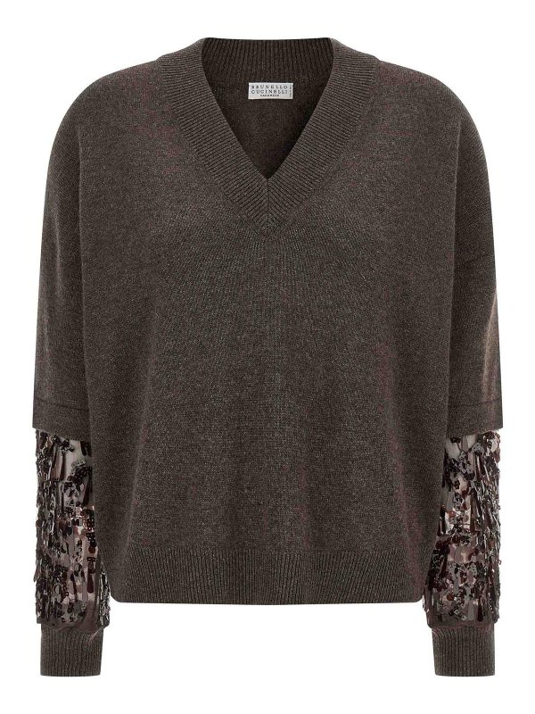 BRUNELLO CUCINELLI: Cárdigans - Cárdigan - Marrón
