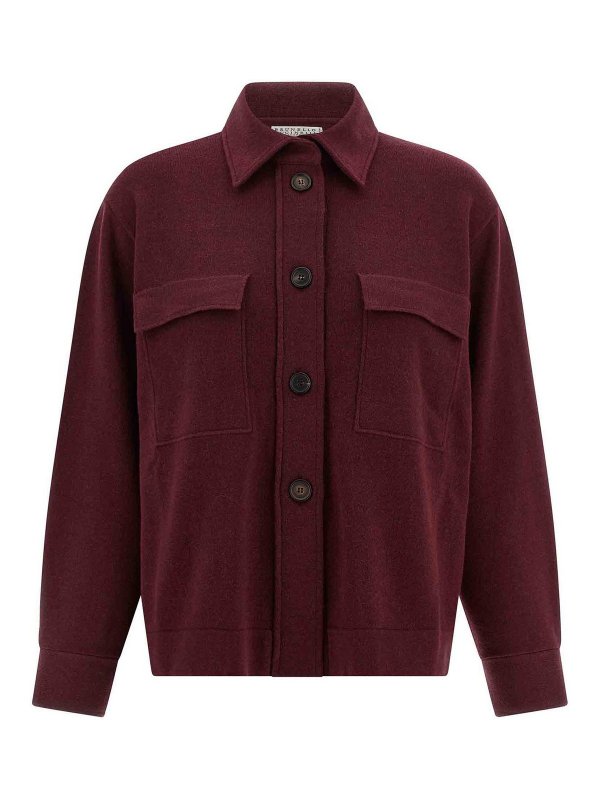 BRUNELLO CUCINELLI: シャツ - シャツ - ダークレッド