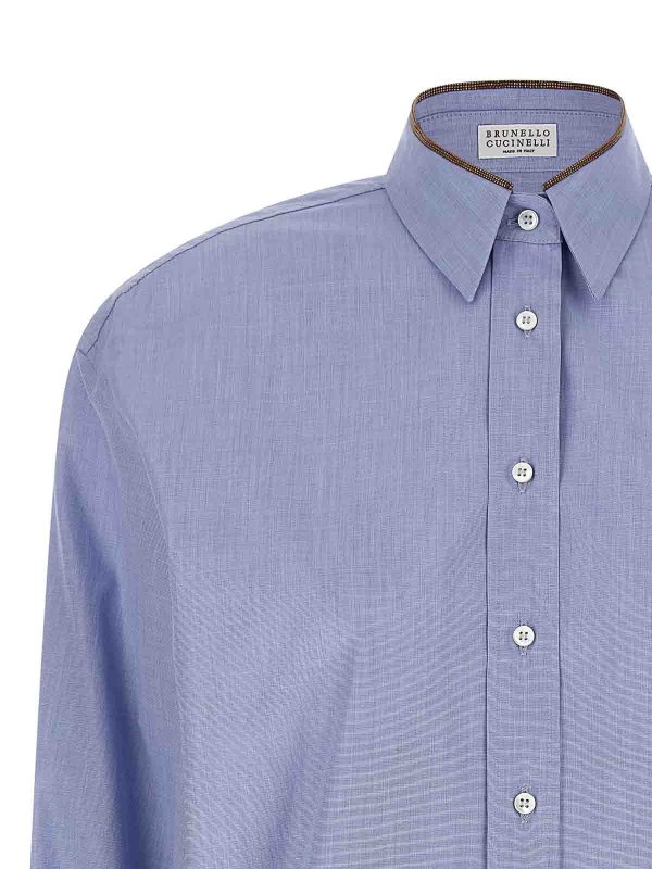 The Best Shops BRUNELLO CUCINELLI: shirts - Shiny Collar Detail Shirt