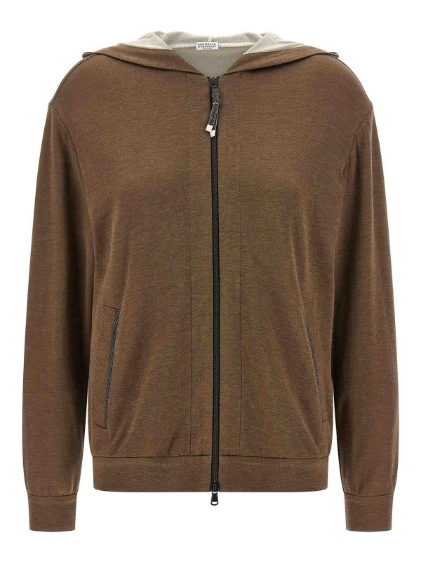 BRUNELLO CUCINELLI: Sweatshirts und Pullover - Sweatshirt - Braun