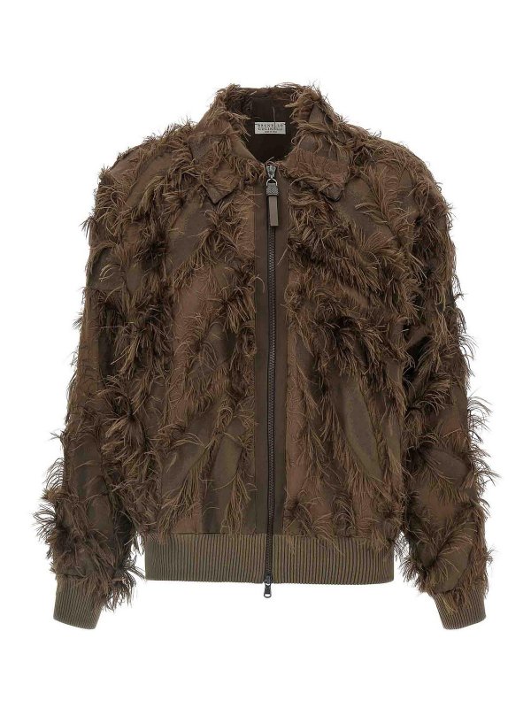 BRUNELLO CUCINELLI: カジュアルジャケット - カジュアルジャケット - ブラウン