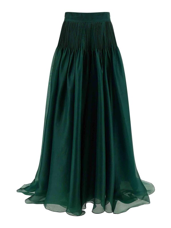 CAROLINA HERRERA: Knee length skirts & Midi - Pintucked Organza Skirt