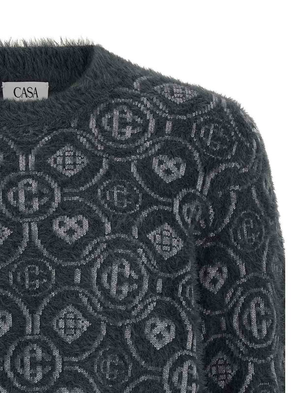 The Best Shops CASABLANCA: crew necks - Fluffy Monogram Sweater
